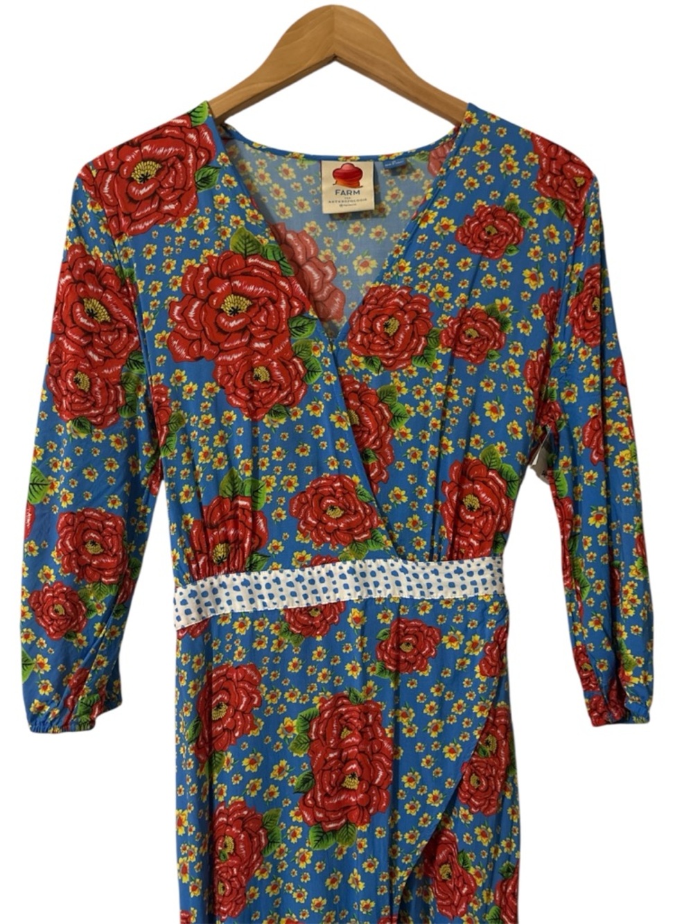 Farm Rio x Anthropologie Susanne Maxi Wrap Dress Sz Medium HTF - Picture 9 of 12